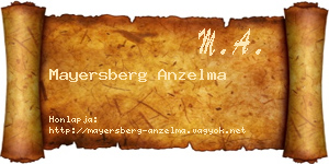Mayersberg Anzelma névjegykártya